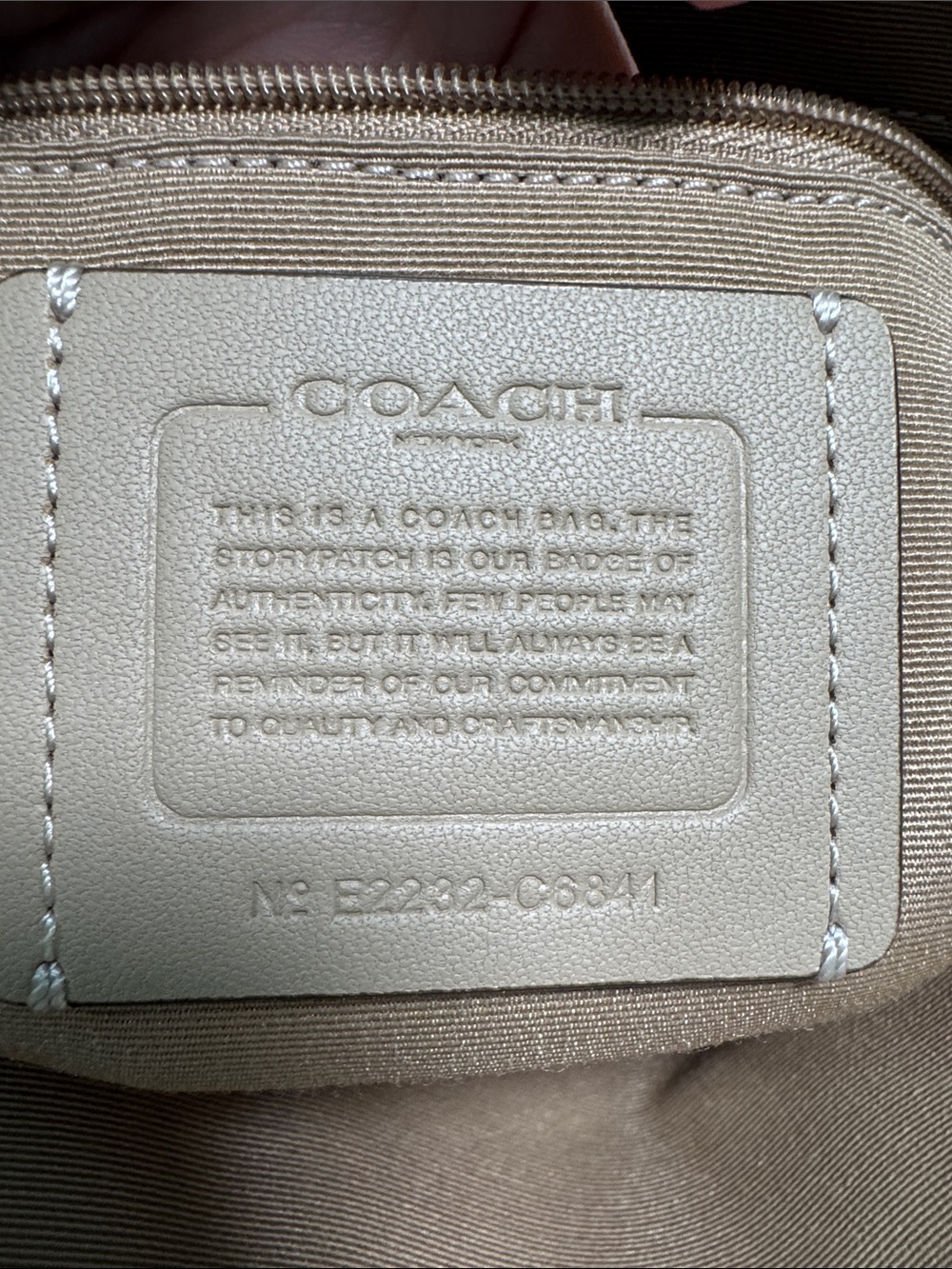 Coach Kacey Cream Tan Pebble Leather Crossbody Tote with Gold Hardware - Picture 5 of 7